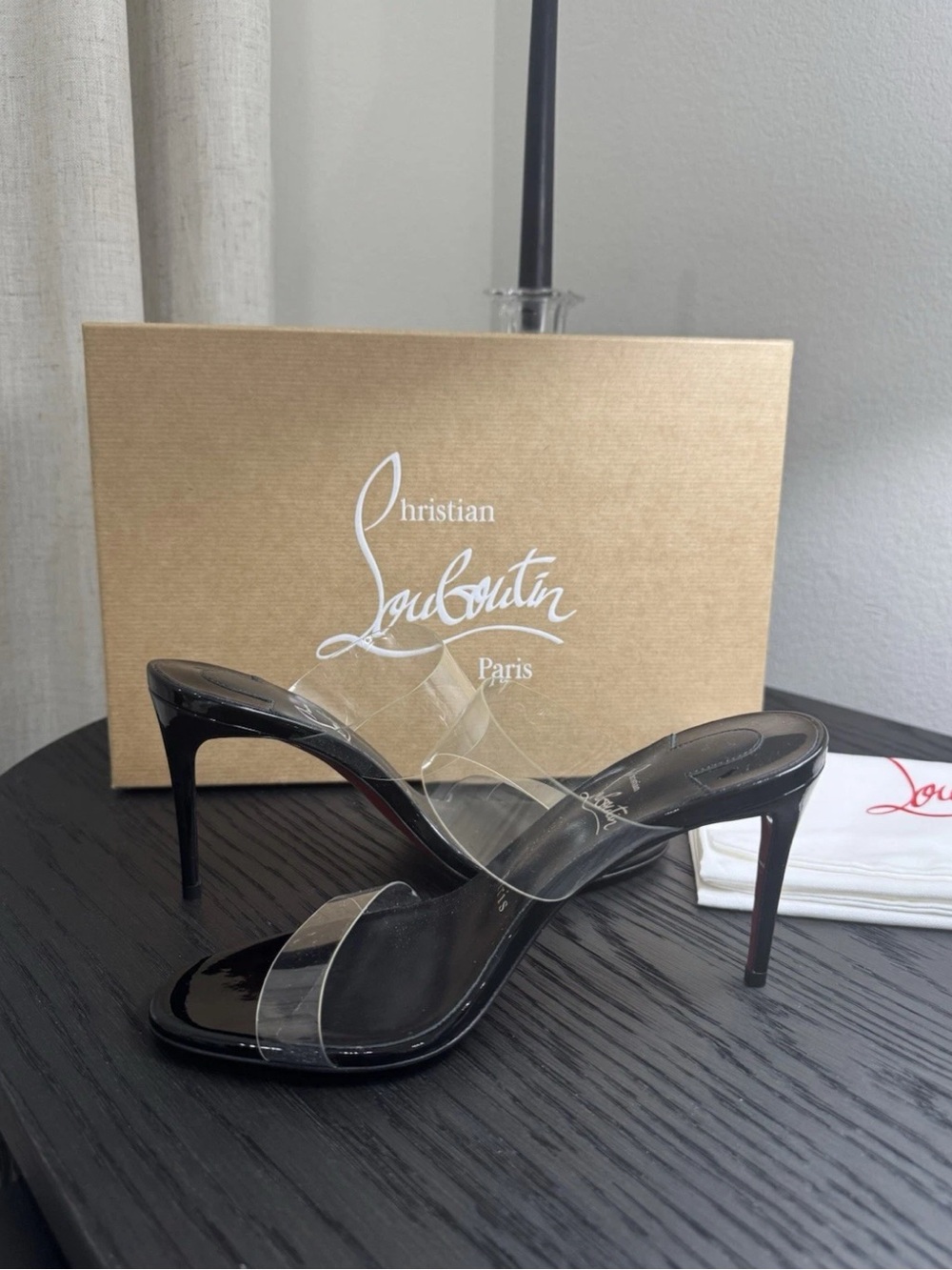 Christian Louboutin Just Nothing 85 Sandals Black 36.5 - Picture 5 of 9
